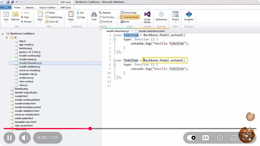 Screenshot from the tutorial