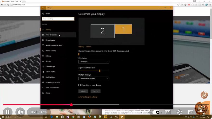 Screenshot from the tutorial