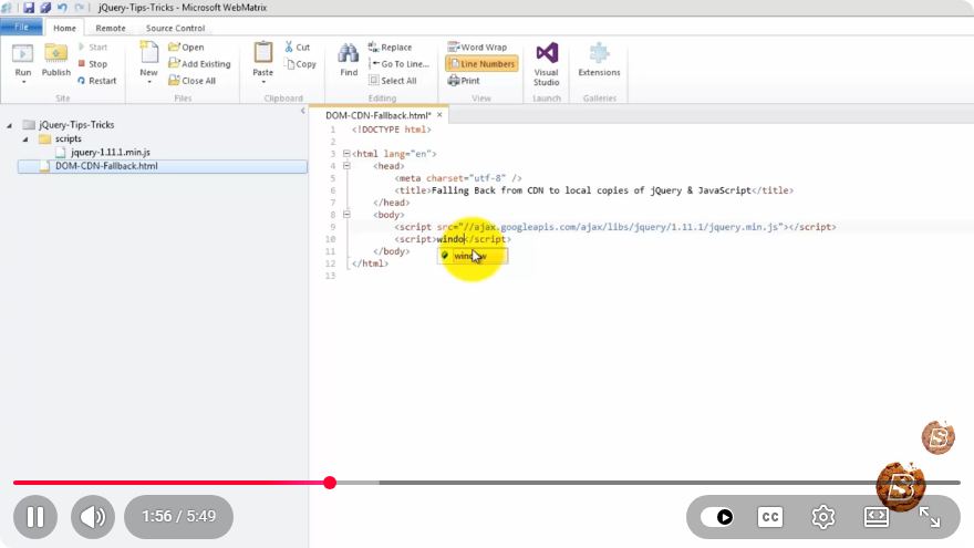 Screenshot from the tutorial